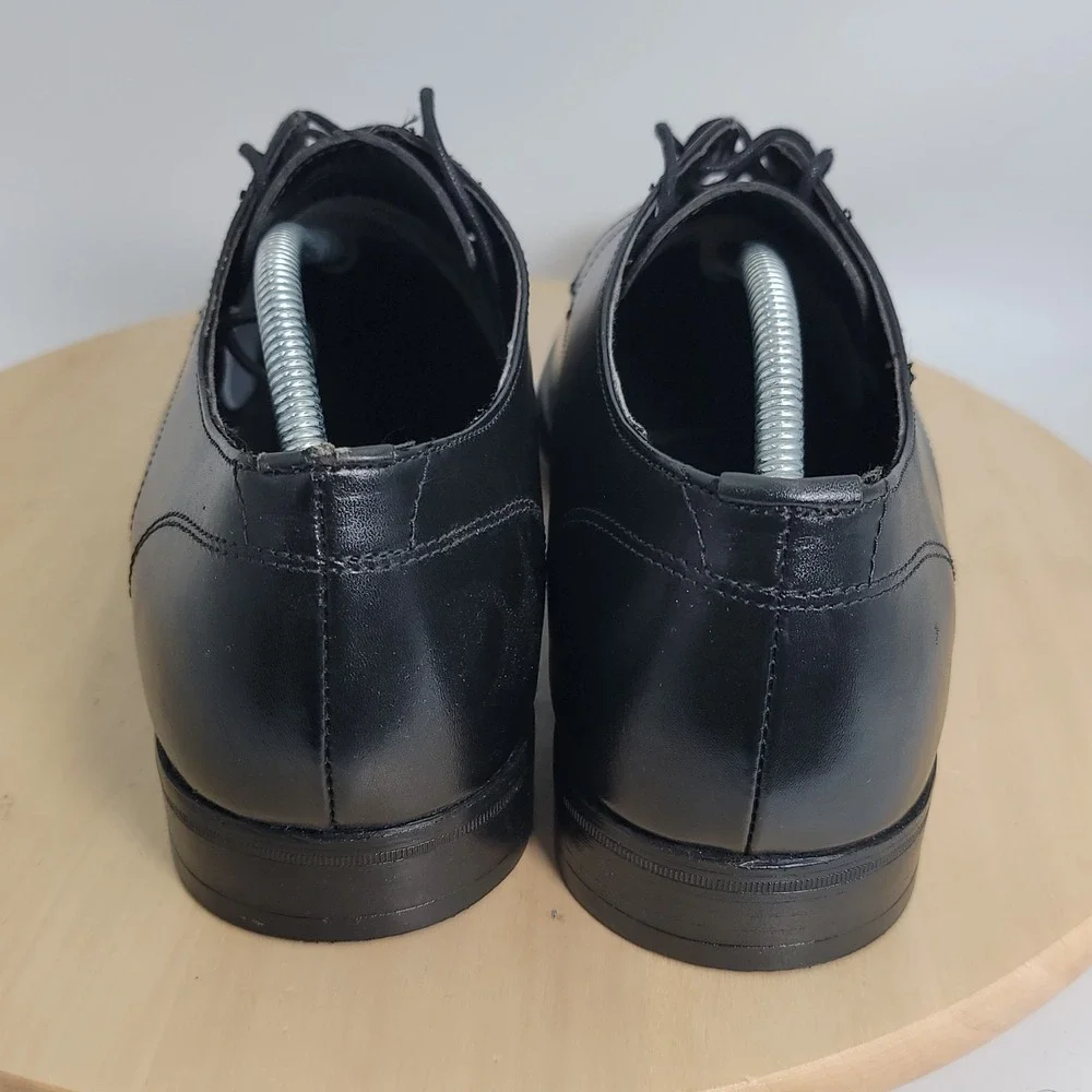 ASOS DESIGN Derby Shoes Men 9.5 Black Faux Leather Lace Up Formal Dress Shoes